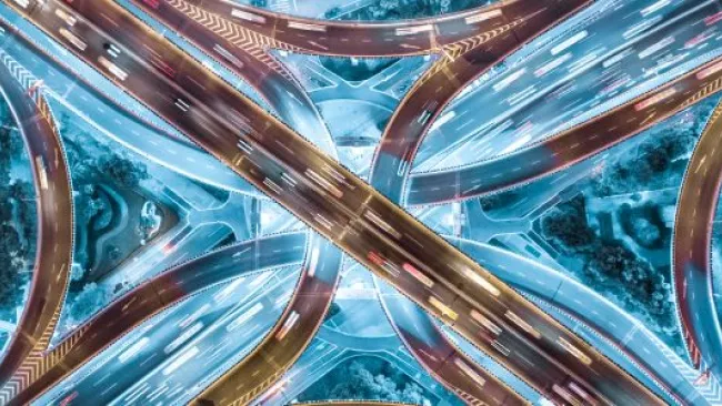 A modern highway intersection